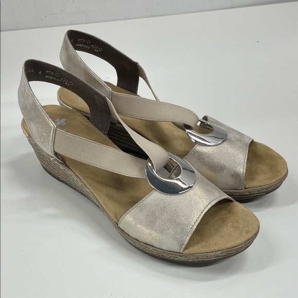 New Rieker FANNI Wedge Sandals Size EU 39( US 8) - Picture 2 of 10